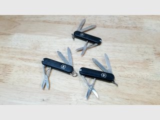 Lot of 3 Black Victorinox Swiss Army Knives
