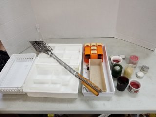 Grilling tools, candles, household items