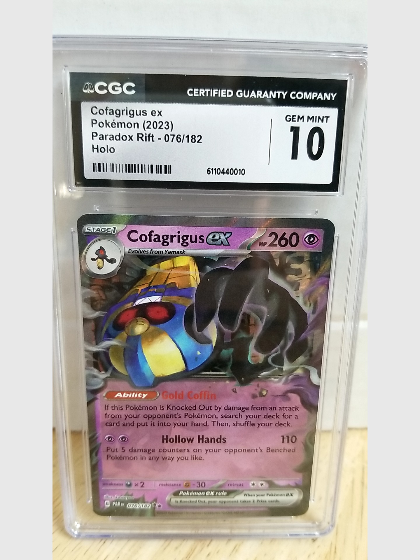 70 - Cofagrigus ex Pokemon Holo Card, CGC GEM MINT 10 | BidItBob