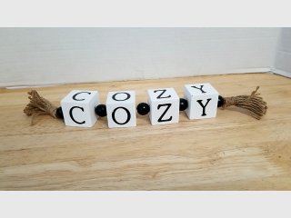 Cozy Wooden Block decor, 10 inch