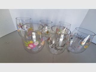 Hand-Painted Floral Glass Tumblers