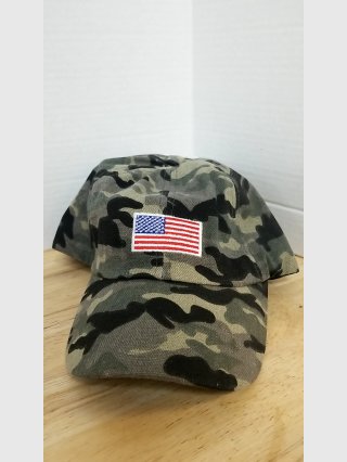 Camo US Flag Baseball Cap