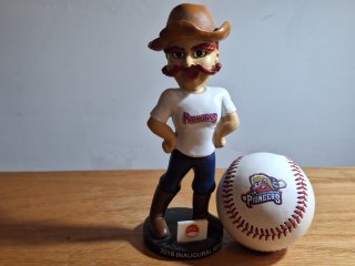 Pioneers 2018 Inaugural Bobblehead and baseball