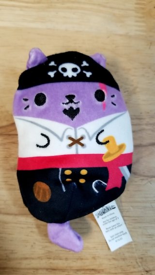 Purple Pirate Cat Bean Bag, 5 in
