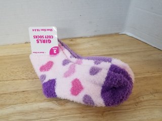 New 2 pairs girls cozy socks size 10-5.4