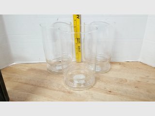 Set of 3 Clear Glass Vases, 6 inch with weighted bases