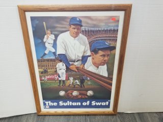 Signed and numbered Babe Ruth print, 28 by 24 inch