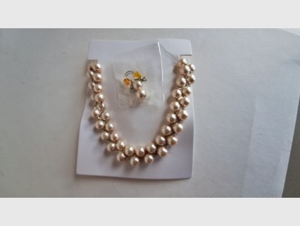Pearl Necklace and Earring Set