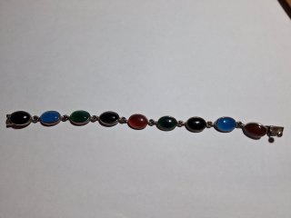 Stamped 925 polished rock 8 inch bracelet