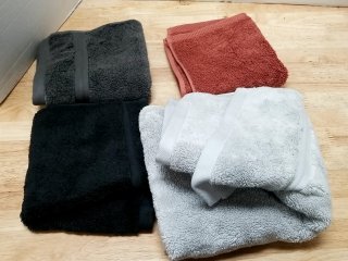 New Four Folded Bath Towels, Largest is 30 in