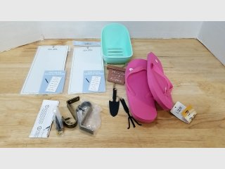 Pink Flip Flops & Garden Hanging Kit, misc