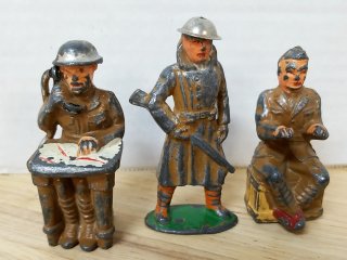 Vintage WWI Metal Toy Soldiers, 3 in