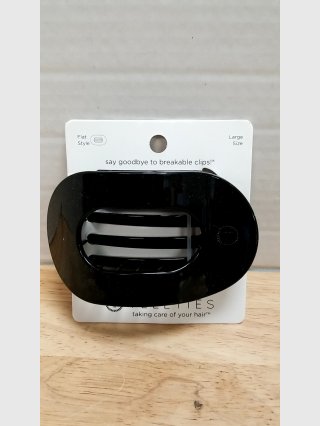 New Large Black Flat Style Hair Clip