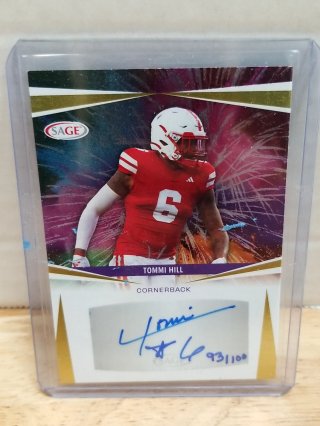 Tommi Hill Signed Football Card, RARE 93/100
