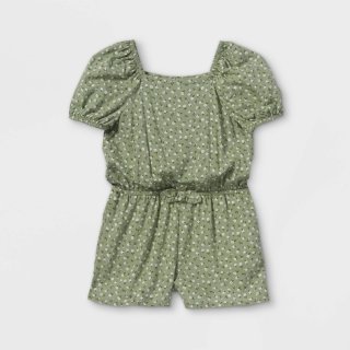 New Toddler Girls' Floral Puff Sleeve Romper, 18M