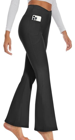 GAYHAY Flare Leggings for Women - Pockets, size medium 