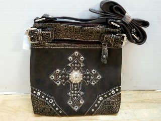 New Cross Studded Crossbody Bag, 12 in.