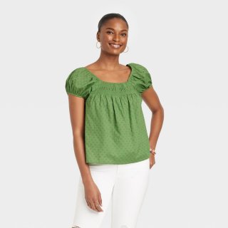 New Women's Puff Cap Sleeve Top - Universal, S