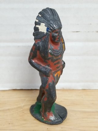 Cast Iron Indian Chief Figurine, 4 in