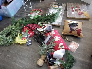 BOX of Christmas items 