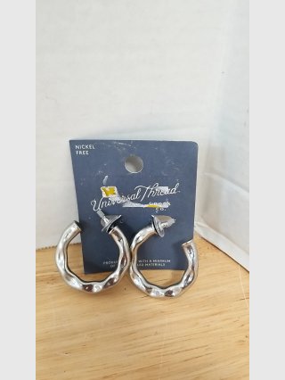 New Silver plate Hoop Earrings 2 inch