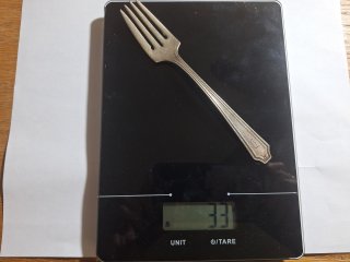 Stamped Sterling dinner fork,  weighs 33 grams