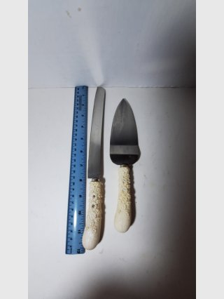 Carved Handle Cake Knife & Server Set