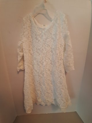 White Lace Dress on Hanger, youth size 10