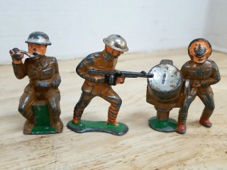 Three Metal Toy Soldiers, 4 in