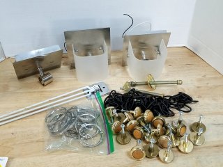 Cabinet knobs, wall lights,  misc, as is