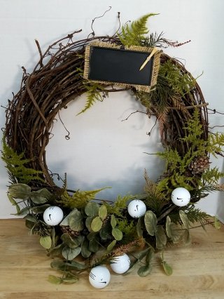 Golf Wreath with Chalkboard, 22 in