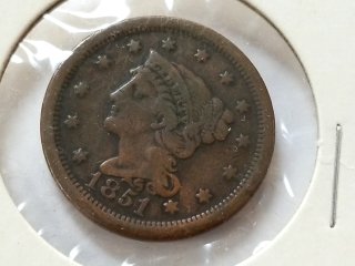 1851 Large Cent Coin
