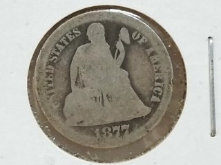 1877 CC Seated Liberty silver dime