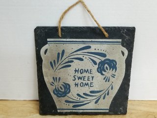 Slate Wall Plaque with Rope Hanger, 10 in
