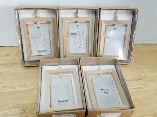 New 5 Framed Ceramic Wall Hangings, 5 in