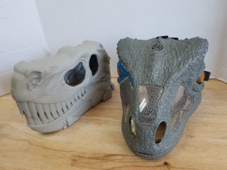 Dinosaur items, largest approx 10 by 9 by 8 inch 