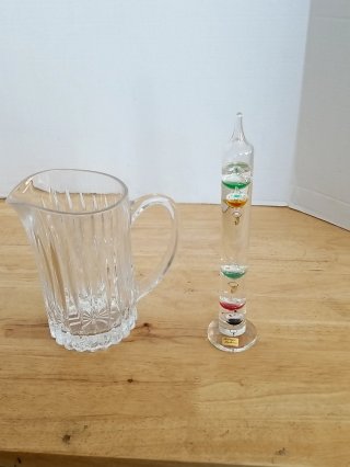 Pitcher and Galileo Thermometer, exc condition 