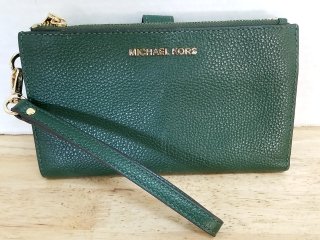Michael Kors Leather Wristlet Clutch, 8 in