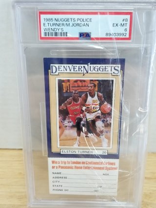 Graded 1985 Nuggets/Jordan Card, PSA EX-MT 6