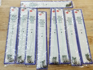 54 New #4 Snelled Fish Hooks
