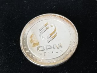 One troy ounce .999 fine silver 