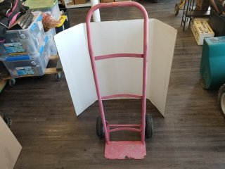 TWO wheel cart approx 4 foot tall 28 inch wide 