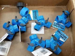 New Blue plastic hose splitters