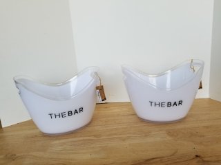 NEW champagne buckets, each 12 by 8 by 8 inch 
