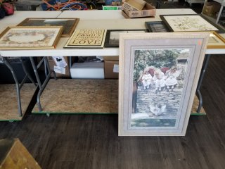 WALL hangings, largest approx 3 ft by 2 ft