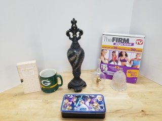 Starwars pencil box, bells, and misc 