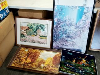 Framed landscape prints, Largest  48 in