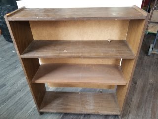 PRESSED wood shelves approx 36 by 30 by 10 inch 