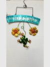 Item #569 — Frog Welcome Metal Hanging Sign