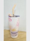 Item #136 — Pink Stainless Steel Tumbler w/ Straw